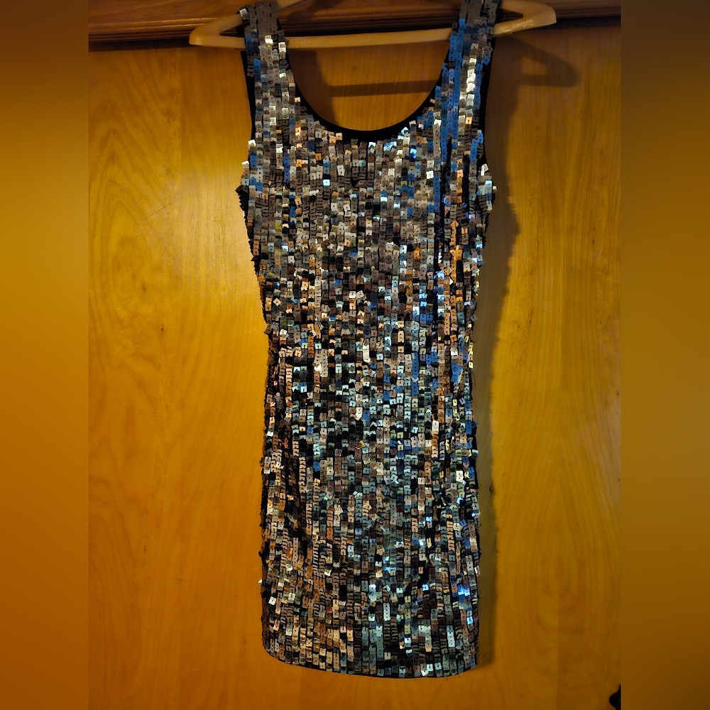 Size small Forever silver sequined dress